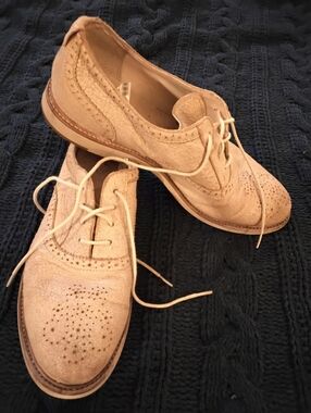 UGG Beige Lace-Up Brogue Caitlyn Oxfords